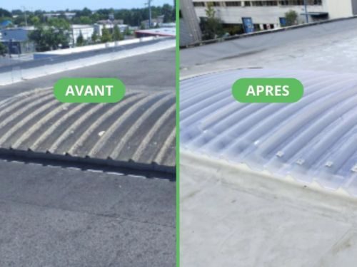Rénovation de lanterneau d'éclairage avant après